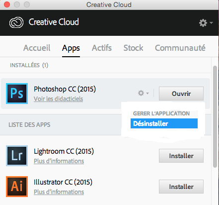 desinstaller creative cloud 