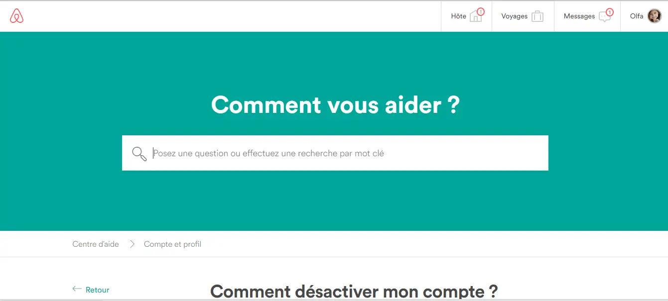 comment supprimer son compte airbnb