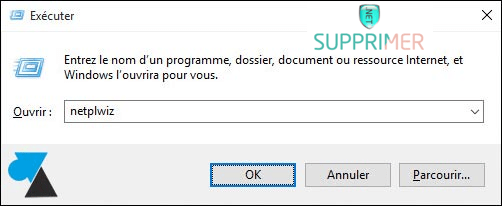 Supprimer mot de passe Windows 10