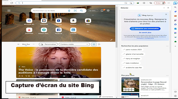 Retirer le nouveau bouton Bing Discover